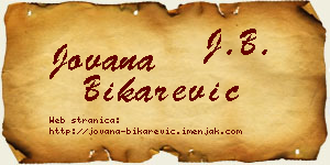 Jovana Bikarević vizit kartica